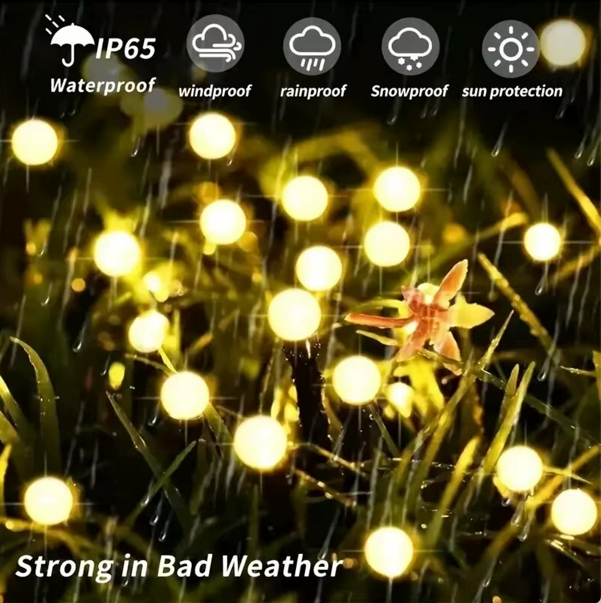 Solar Firefly Garden Lights, 120 Lumens