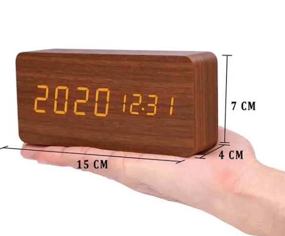 Sandsberg | WoodSense LED-Wood Clock – Voice-Controlled & Stylish for Any Room