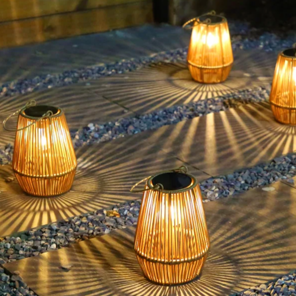 Solar Rattan Lantern Karnz