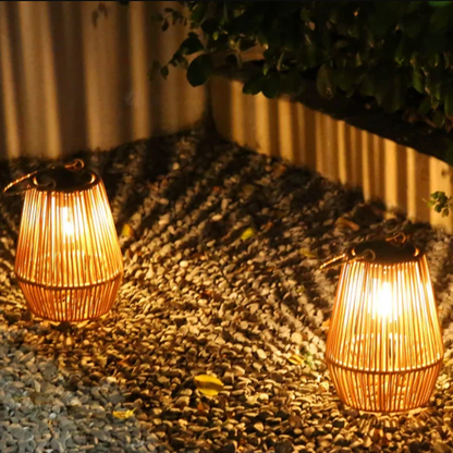 Solar Rattan Lantern Brehn