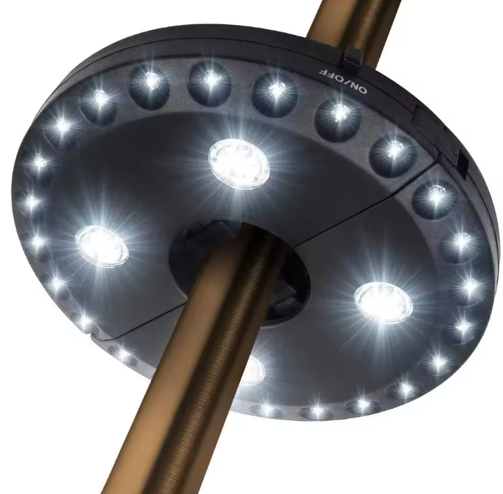BowLift | 28 LED patio umbrella light – 3 brightness modes for garden, camping & outdoor lighting