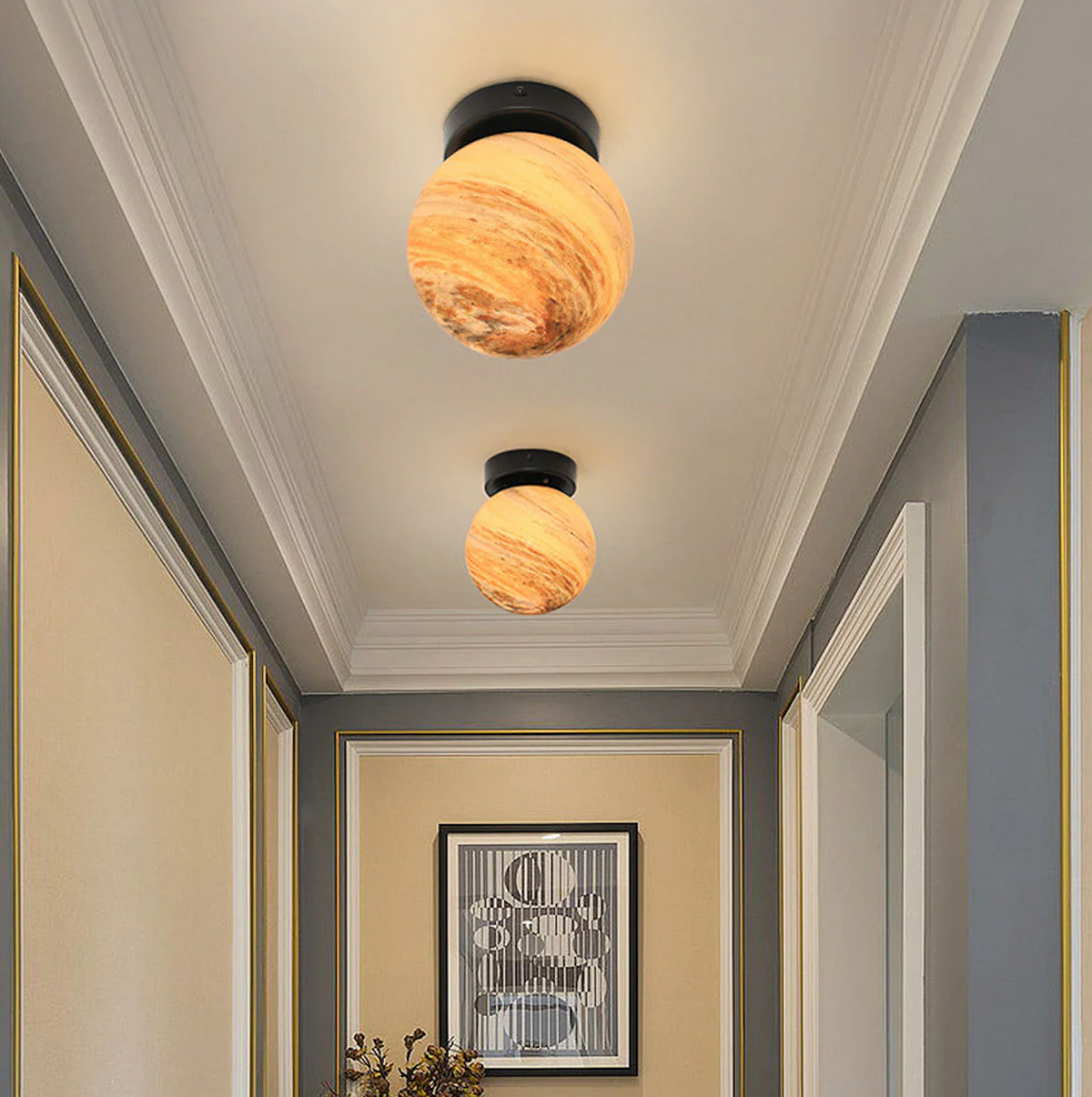Planet Glass Flush Mount Ceiling & Wall Light
