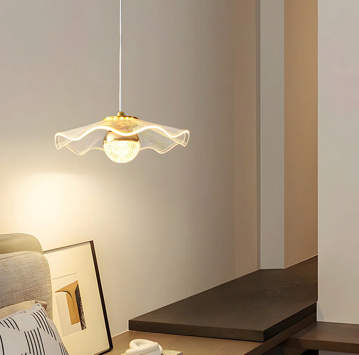 Gold-Finish LED Flush Mount & Wall Light