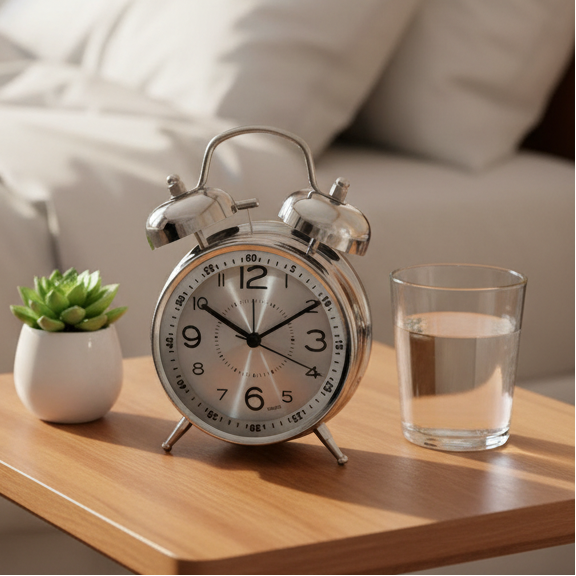 Retro Alarm Clock with Double Bell Silver Chrome | Kalsten
