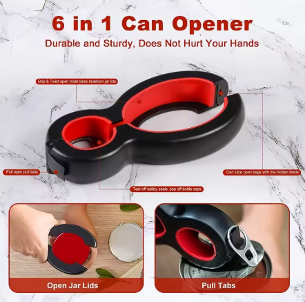 6-in-1 kitchen opener for bottles & jars | Kalsten