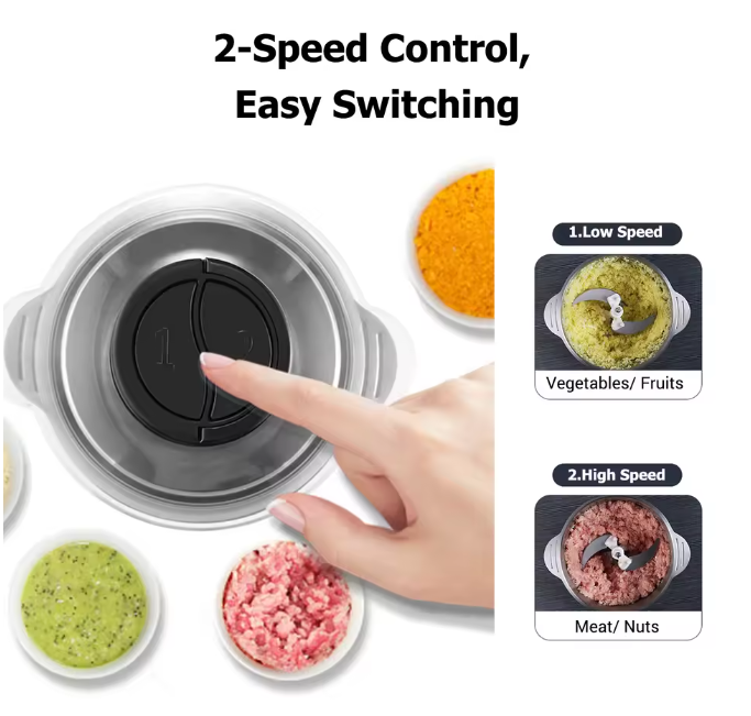 Electric Chopper 2L Stainless Steel | Kalsten