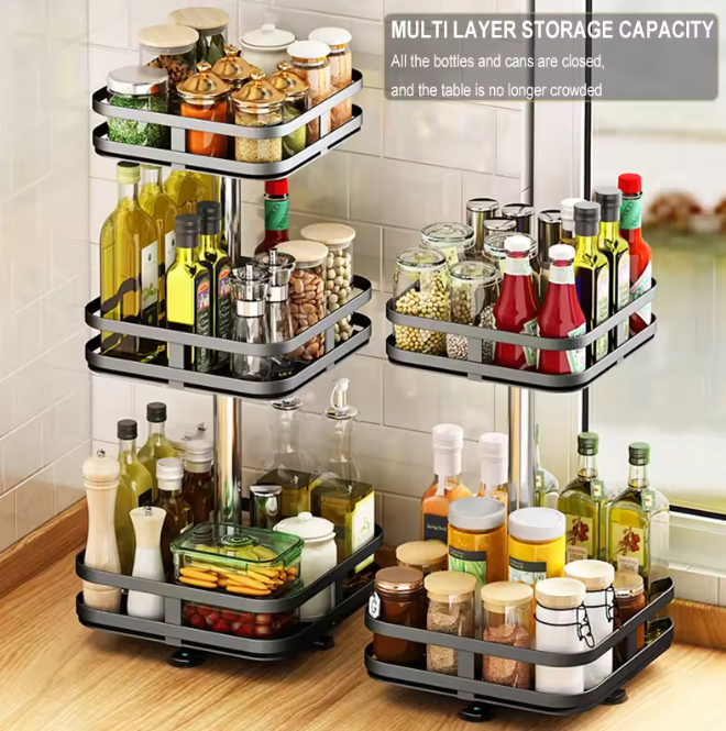 3-tier spice rack made of metal rotating | Kalsten
