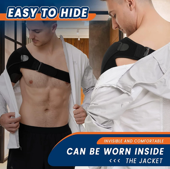 Shoulder support, compression sleeve, relieves pain, dislocations and injuries