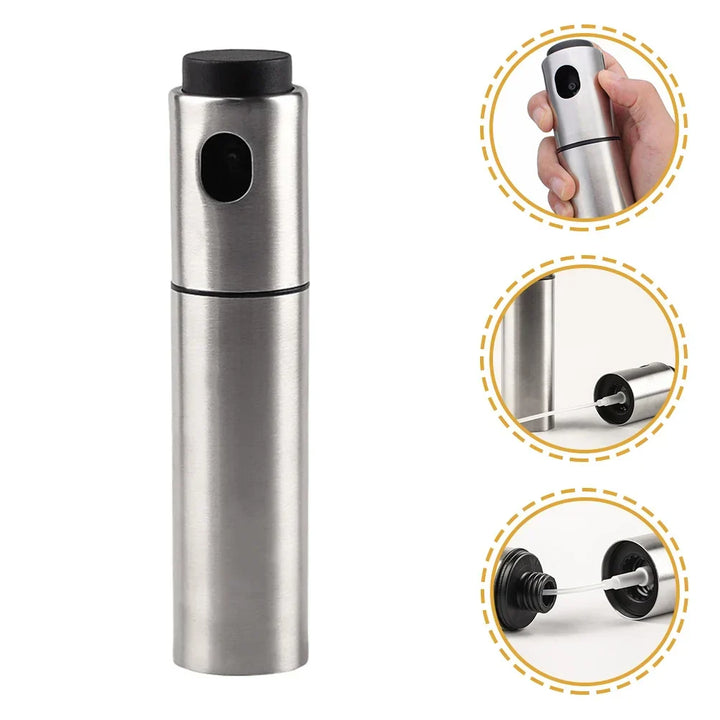 Kalsten | Oil Sprayer CULINARA FineMist | 100 ml Stainless Steel Spray Bottle | For Oil, Vinegar & BBQ | Refillable & Fine Dosage