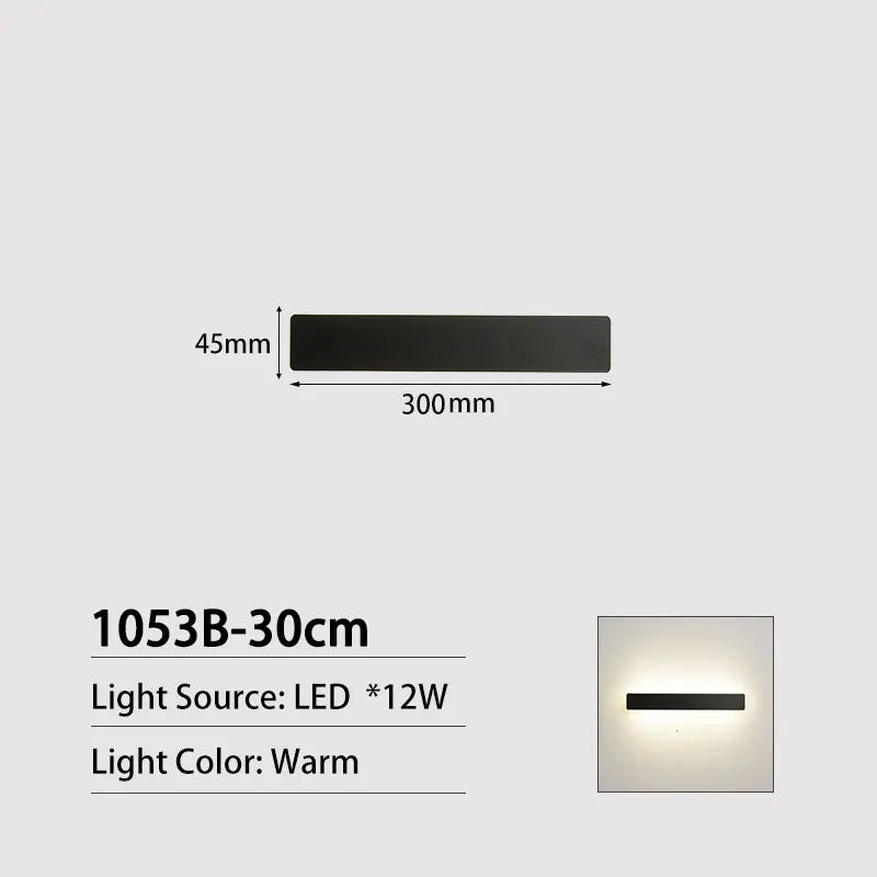 JoollySun LED Wall Lamp: Modern Outdoor Long Strip Sconce | Kalsten
