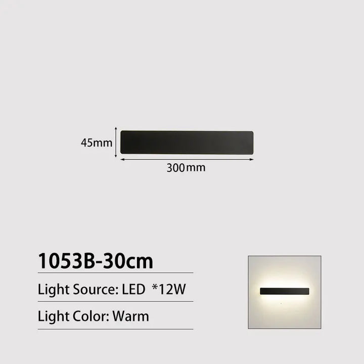 JoollySun LED Wall Lamp: Modern Outdoor Long Strip Sconce | Kalsten
