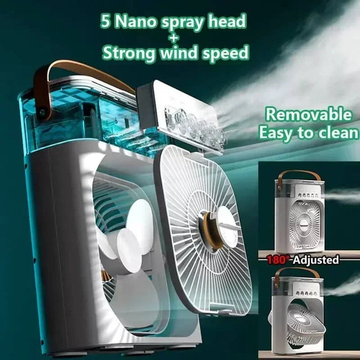 3 In 1 Fan AIr Conditioner Household Small Air Cooler LED Night Light Portable Humidifier Air Adjustment Fan Office Home Fan New | Kalsten