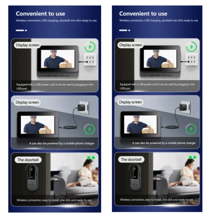 Wireless Video Doorbell with Night Vision