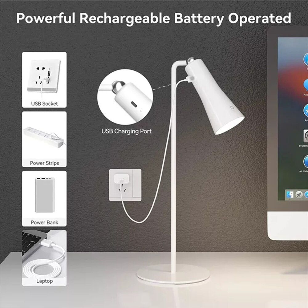 Shiny Orbit Rechargeable Rotating Desk Lamp | Kalsten