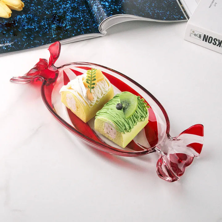 Candy-shaped glass snack plate | Kalsten