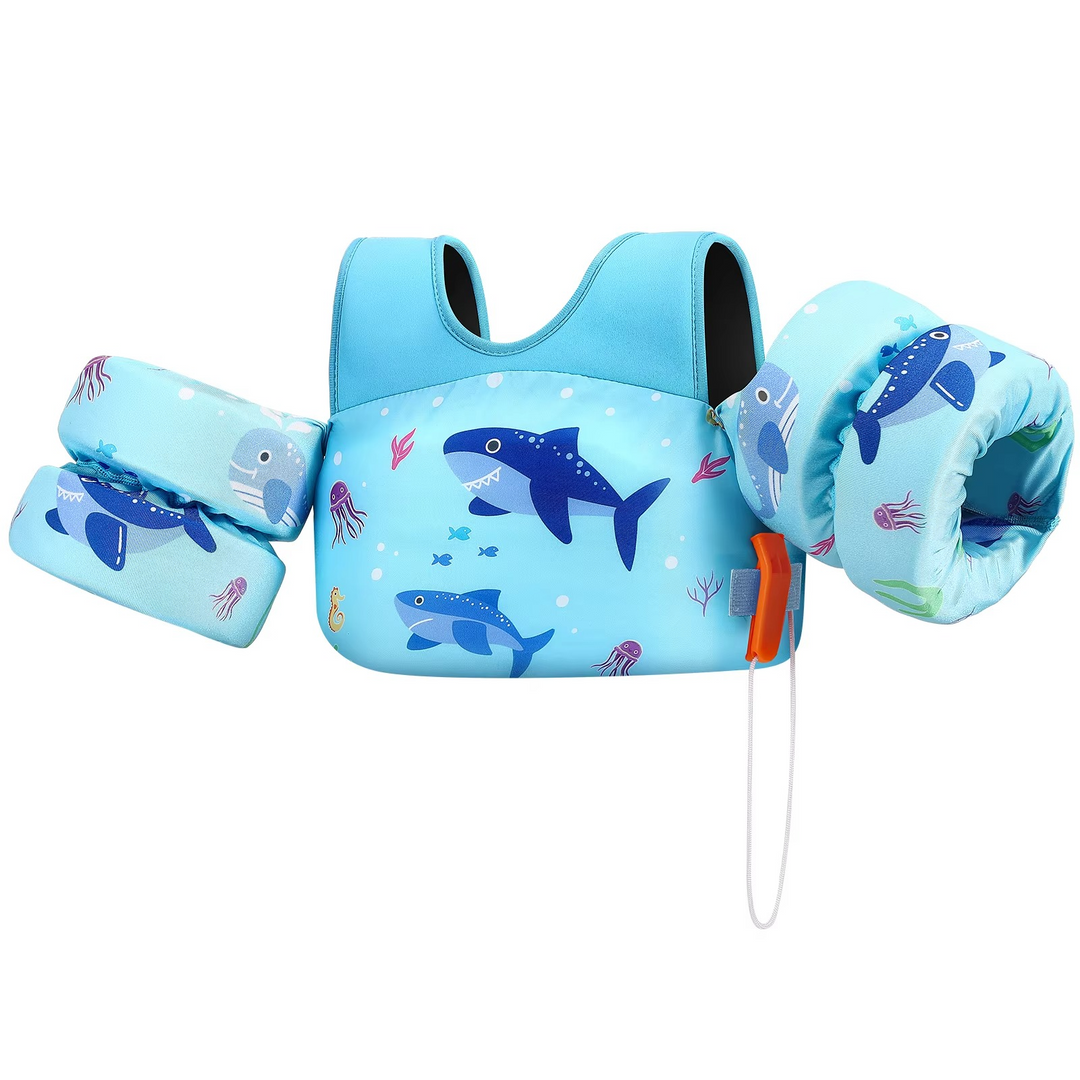 Kalsten | Kids Foam Life Vest with Arm Floats and Safety Whistle for Swimming and Kayaking