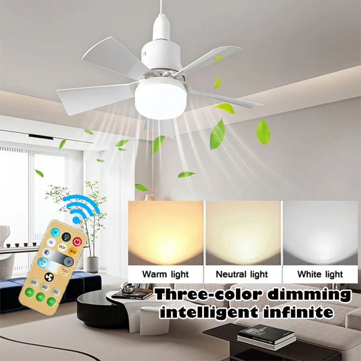 30W E27 Ceiling Fan Light with Remote - LED Dimming Function, Intelligent Silent Fan for Bedroom & Living Room | Kalsten