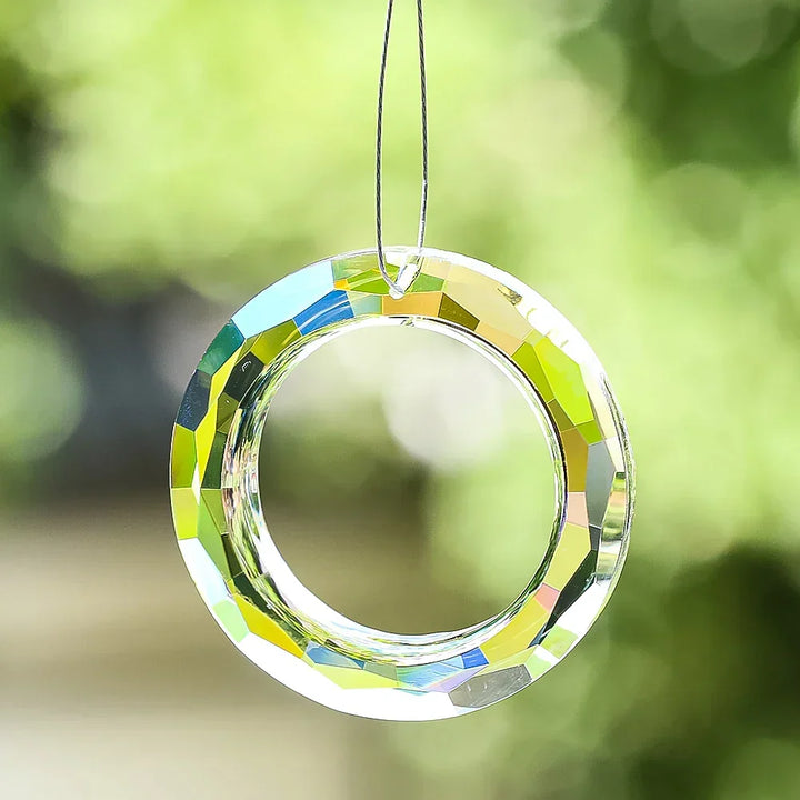 Kalsten | Crystal Suncatcher LumiRing 50 | Ø 50 cm | Glass Prism for Windows, Garden & Decor | Rainbow Catcher for Light Plays
