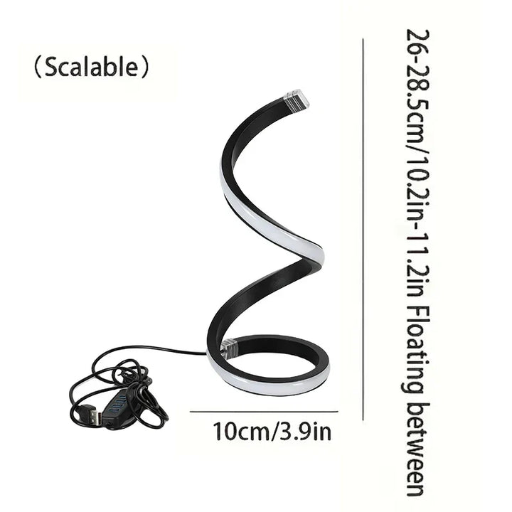 Modern LED Spiral Table Lamp – Three-Speed Dimming, USB Power, Decorative Bedroom & Desk Light | Kalsten