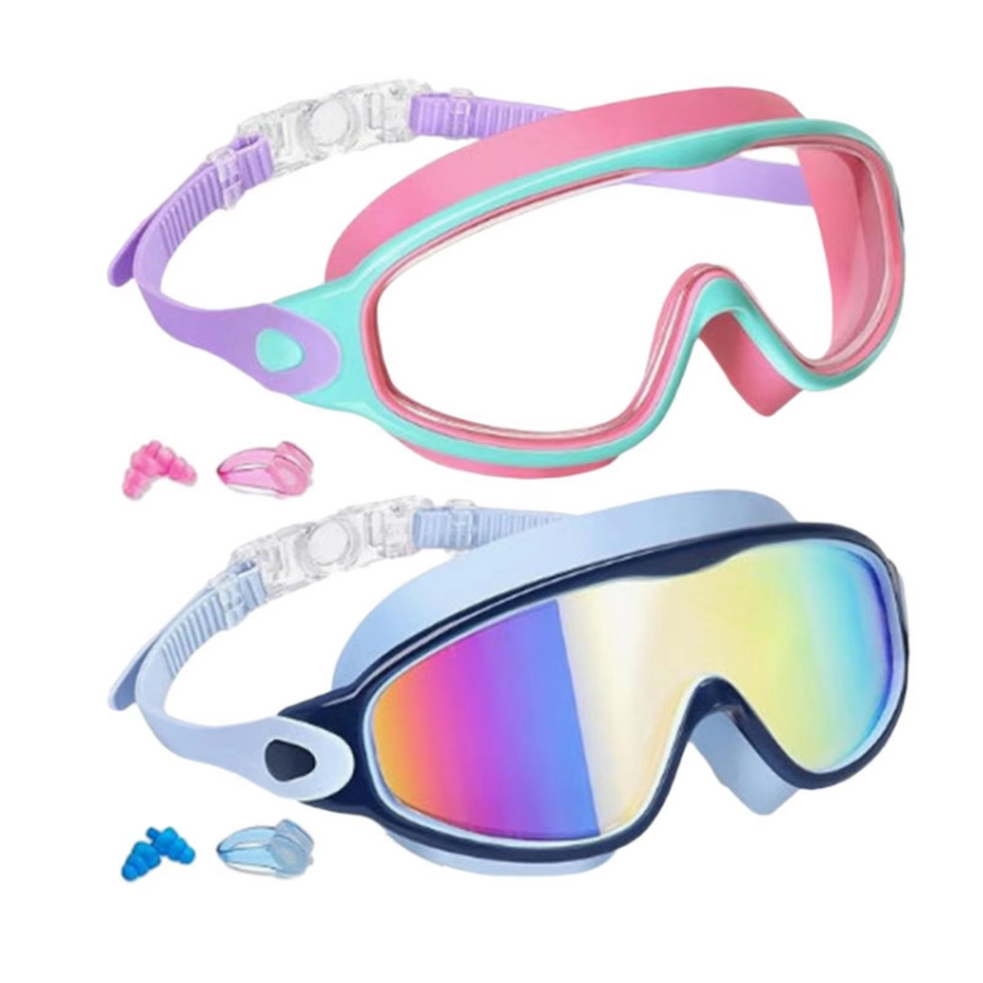 Kalsten | Swimming Goggles - No-Leak Panoramic View Swim Mask for Kids with Nose Clips & Earplugs