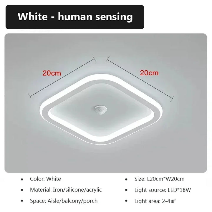 Modern LED Ceiling Lamp with Motion Sensor – Energy-Efficient Lighting for Living Room, Bedroom, Corridor, and Stairs (90-260V) | Kalsten