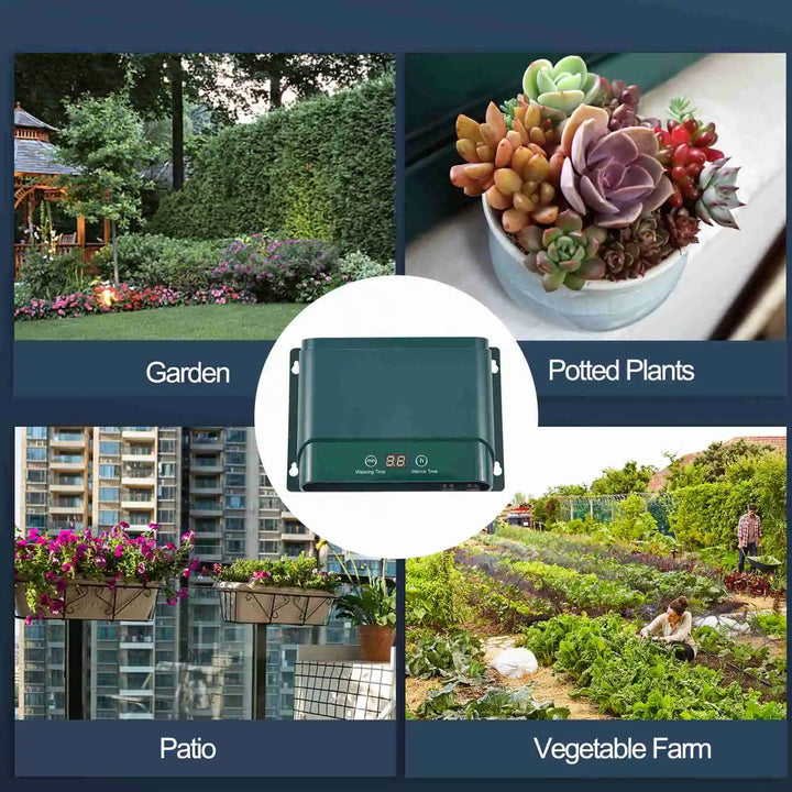 Kalsten | Solar Drip Irrigation System Kit Automatic Watering with 30 Modes & 7 Timers – AquaFlow