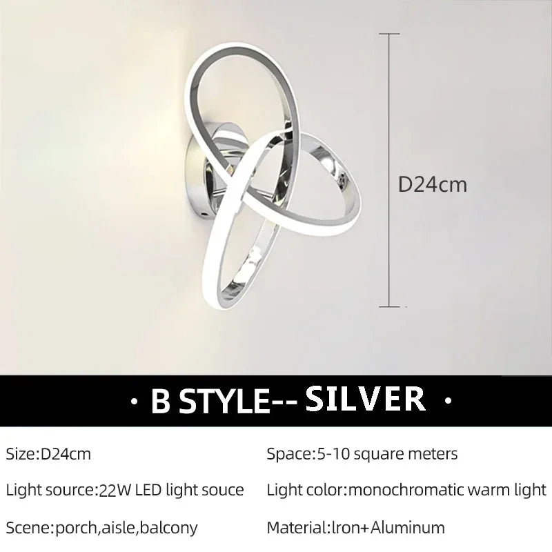 Modern LED Wall Lamp – Trefoil Black & White Ceiling Light for Bedroom, Living Room, Corridor, and Study with Remote Control and Dimmable Options | Kalsten