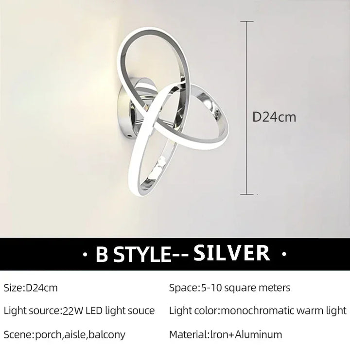 Modern LED Wall Lamp – Trefoil Black & White Ceiling Light for Bedroom, Living Room, Corridor, and Study with Remote Control and Dimmable Options | Kalsten