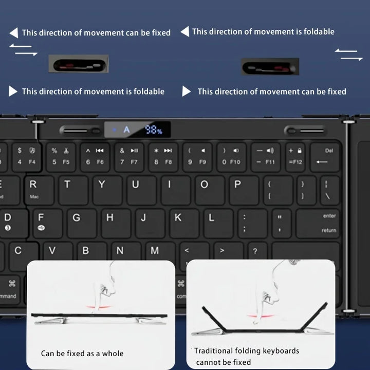 Kalsten | Foldable RGB Wireless Built-in Touchpad Backlit Travel Keyboard