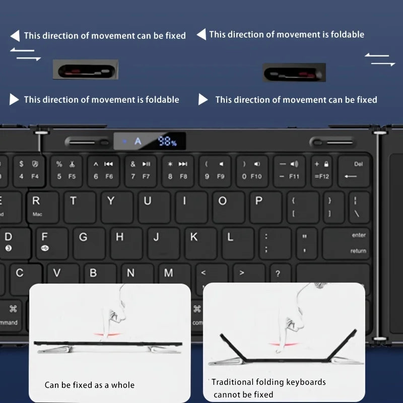 Skanto | Foldable RGB Wireless Built-in Touchpad Backlit Travel Keyboard