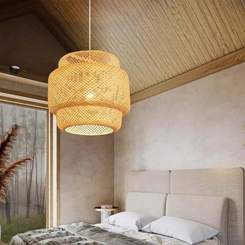 30cm Modern Bamboo Pendant Light - Handcrafted Elegance for Rustic Charm | Kalsten