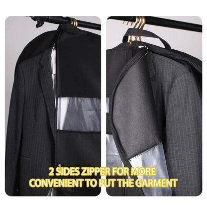 Brehn | Travel Garment Bag for Clothes | Two-way Zipper & XXL Pockets | Breathable & Transparent | 43 Inch Hanging Suit Organizer