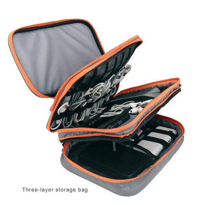 Skanto | TECHNIVO LayerPro Electronics Organizer | 3-Layer Cable Bag | Waterproof & Large Volume | For iPad, Chargers & Accessories