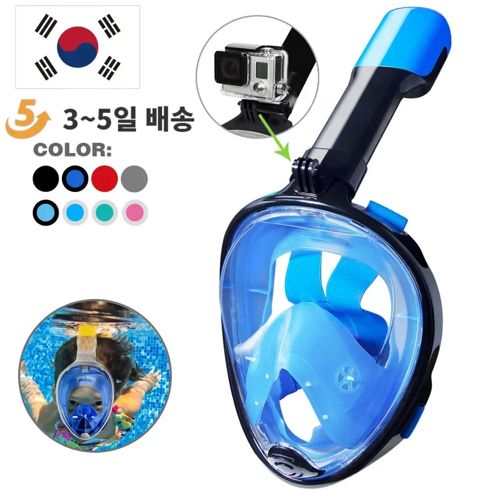 Kalsten | Oceavue Snorkel Mask | 180° Full Face | Anti-Fog & Leak Proof | For Kids & Adults