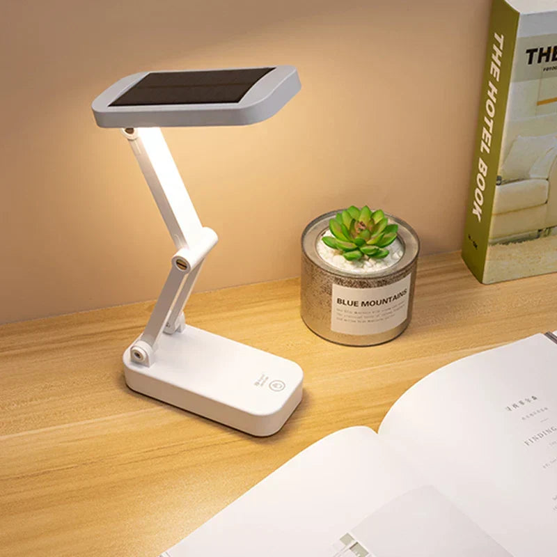 Solar LED Table Lamp | Foldable & Dimmable | USB Rechargeable | Eye-Friendly & Modern | Kalsten