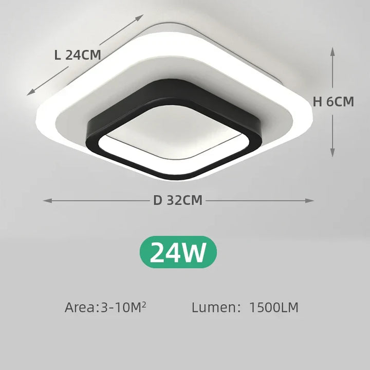 IRALAN Modern LED Ceiling Lights - Square Lighting Fixture for Bedroom, Kitchen, Aisle, Corridor | Kalsten