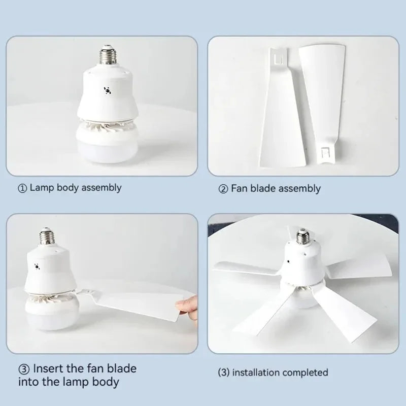 30W E27 Ceiling Fan Light with Remote - LED Dimming Function, Intelligent Silent Fan for Bedroom & Living Room | Kalsten
