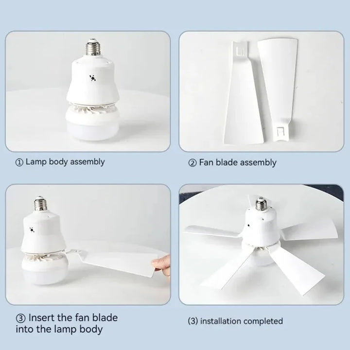 30W E27 Ceiling Fan Light with Remote - LED Dimming Function, Intelligent Silent Fan for Bedroom & Living Room | Kalsten