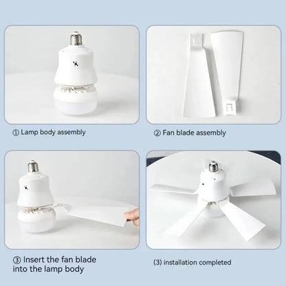 Ceiling fan LED with remote control – Dimmable 30W, E27 base, modern smart wireless fan light for bedroom and living room | Karnz