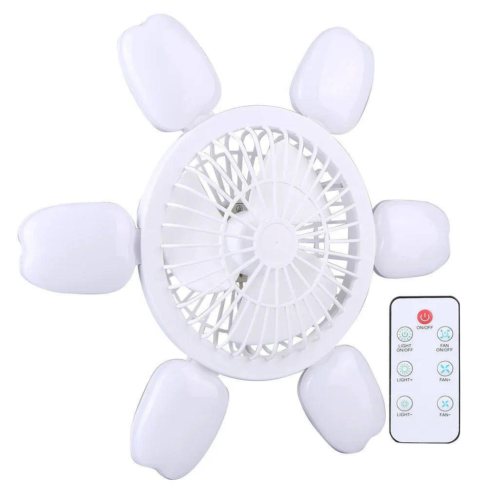 Silent Adjustable Remote Control Ceiling Foldable Fan Lamp - Image 1