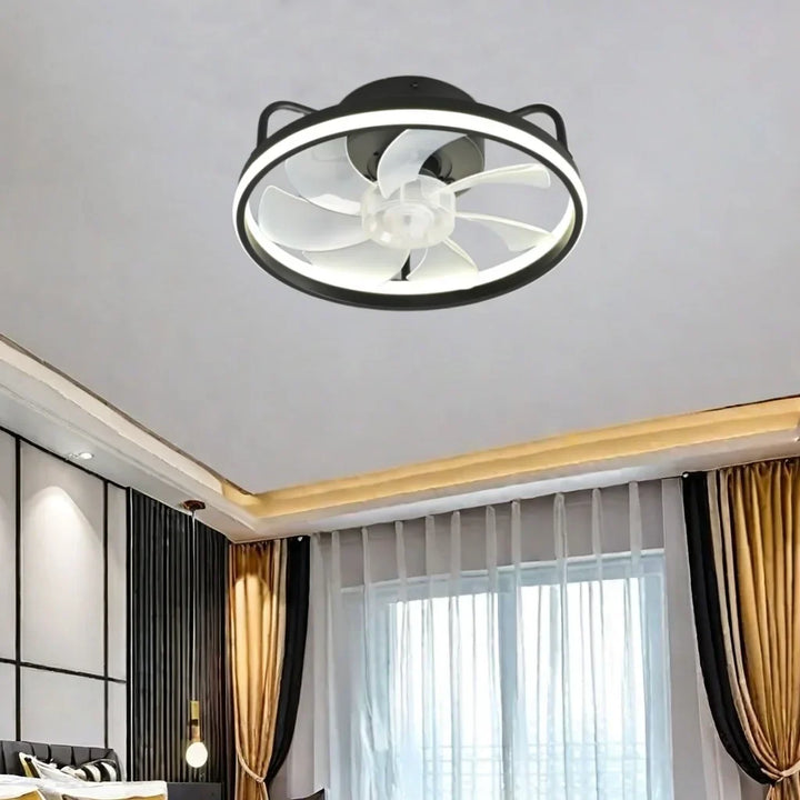Modern LED Ceiling Fan Light with DC Motor - 6 Speed, Timer, Low Floor Attic Fan, Remote Control Decorative Light | Kalsten