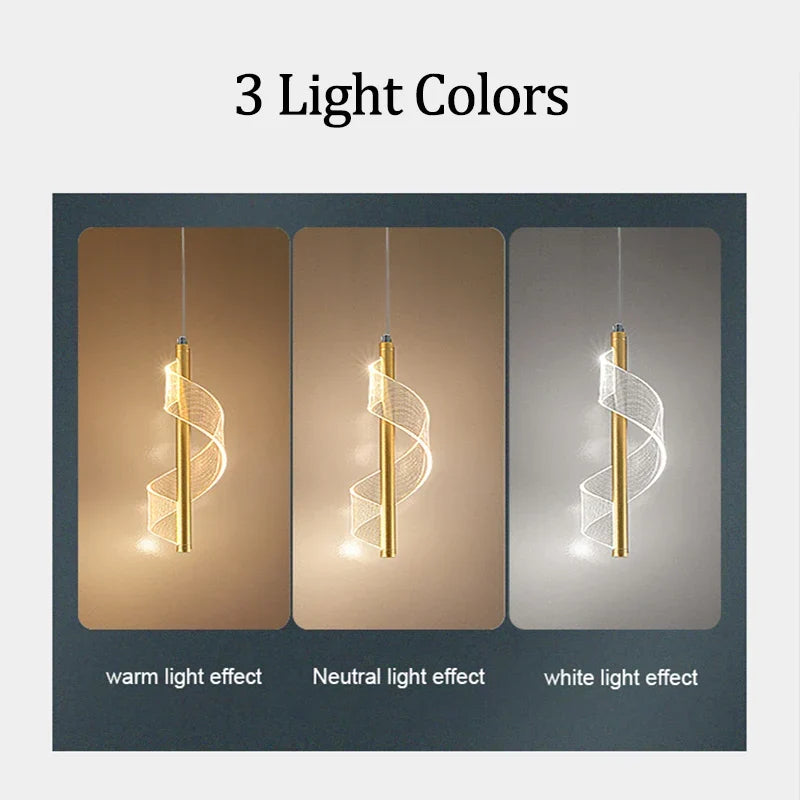 Nordic LED Pendant Light – Modern Hanging Lamp for Living Room, Bedroom, Dining Table, and Aisle – Gold Acrylic Shade, Indoor Home Decoration | Kalsten