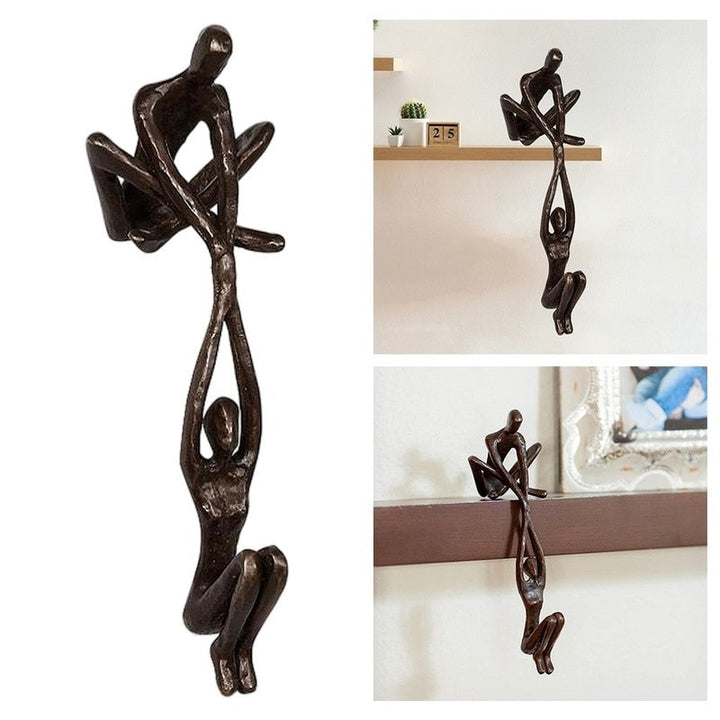Verbindo Decorative Figure Polystone Black Modern Sculpture 20 cm | Kalsten