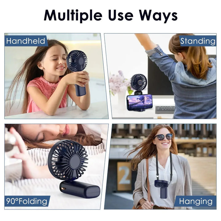 Electric Fan Portable Air Conditioner Mini Cooler Rechargeable Neck Fans for Home Free Shipping Hand Usb Conditioning Blades | Kalsten