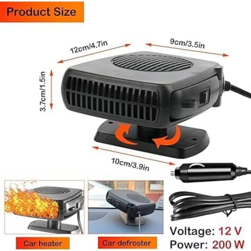 Kalsten | Portable Car Heater and Defroster, 2-in-1 Heating and Cooling Fan for Windshield and Cab