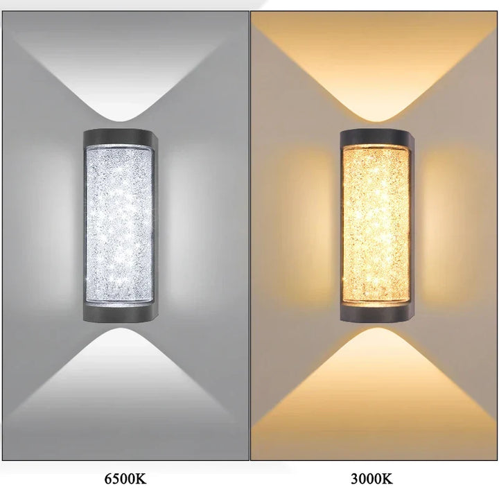 Modern Waterproof LED Outdoor Wall Lamp – Crystal Wall Sconce for Garden, Patio, and Doorway Lighting | Kalsten