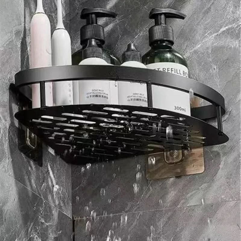 No-Drill Aluminium Corner Bathroom Cabinet