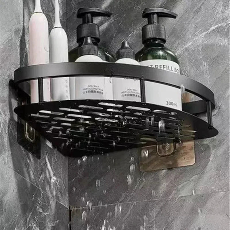 Corner Holder Aluminum Wall Shelf – Space-Saving Bathroom Organizer Without Drilling | Kalsten