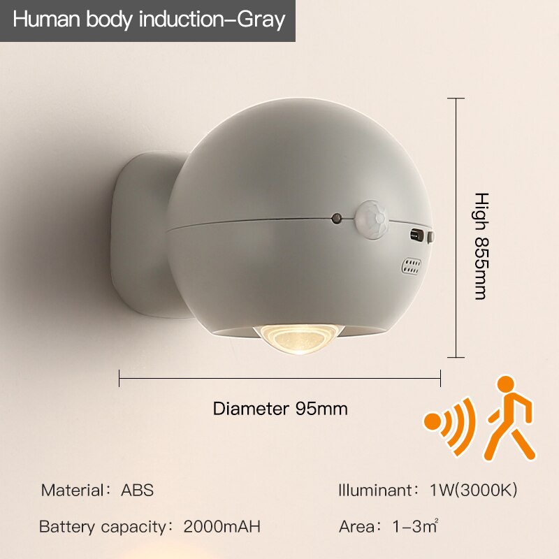 Eye Project Motion Sensor Rechargeable Wall Lamp | Kalsten