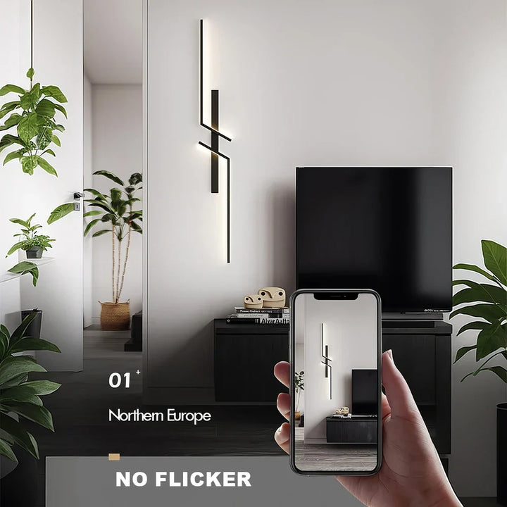Modern Dimmable LED Wall Light – Remote-Control Minimalist Wall Sconce for Bedroom, Living Room, and TV Background | Kalsten